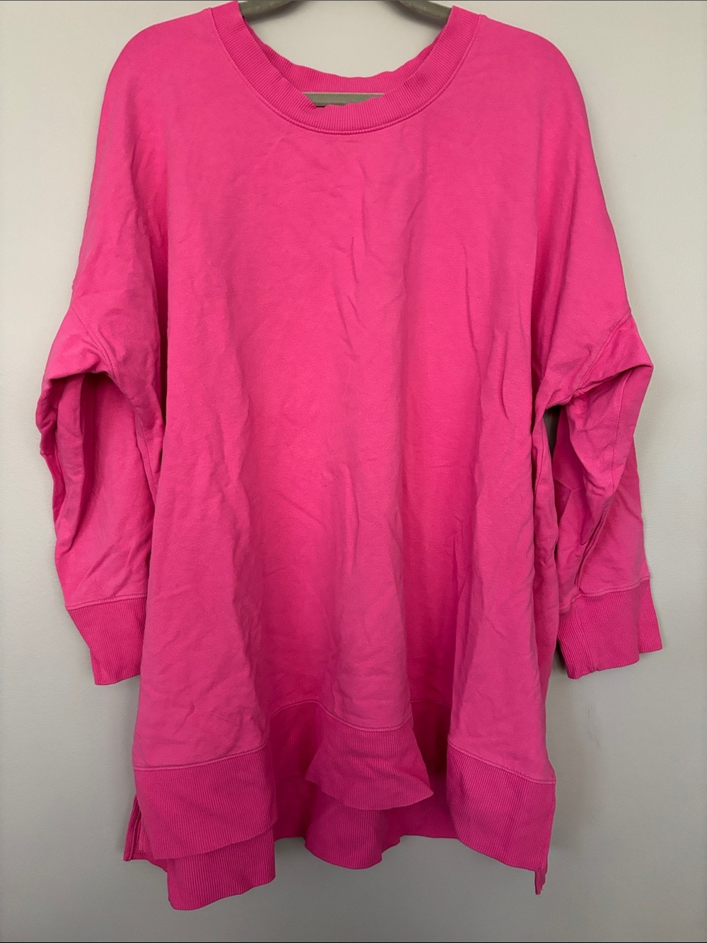 LuLaRoe Bright Pink Oversized Crewneck Sweatshirt